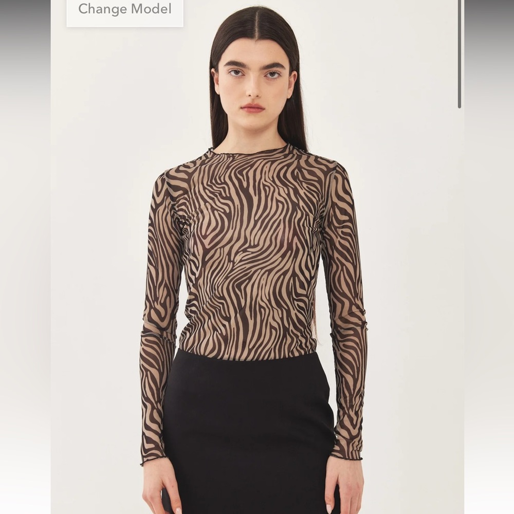 De Rococo Zebra Mesh Top